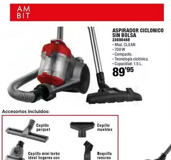 Oferta de Ambit - Aspirador Ciclonico Sin Bolsa por 89,95€ en Ferrcash