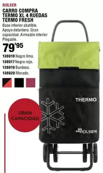 Oferta de Rolser - Carro Compra Termo Xl 4 Ruedas Termo Fresh por 79,95€ en Ferrcash