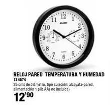 Oferta de Reloj Pared Temperatura Y Humedad  por 12,9€ en Ferrcash