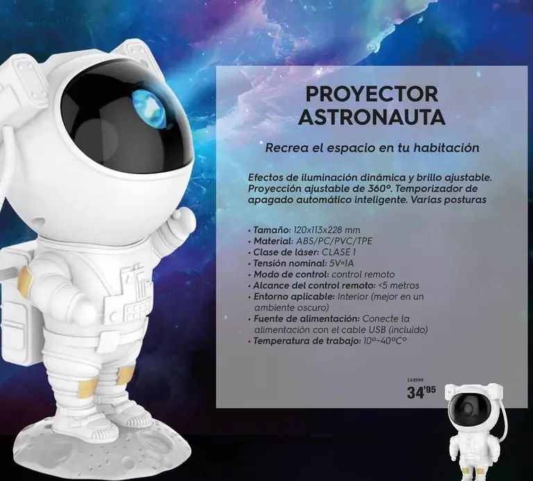 Oferta de Proyector Astronauta por 34,95€ en Ferrcash