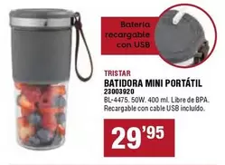 Oferta de Tristar - Batidora Mini Portatil por 29,95€ en Ferrcash