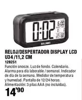 Oferta de Reloj/despertador Display Lcd U34/11,2 Cm por 14,9€ en Ferrcash