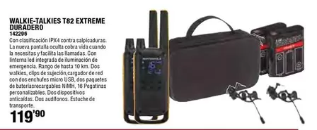 Oferta de Walkie-takies T82 Extreme Duraderio por 119,9€ en Ferrcash