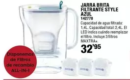 Oferta de Brita - Jarra Filtrante Style Azul  por 32,95€ en Ferrcash