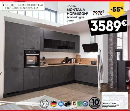 Oferta de La Cocina - Montana Hormigon por 3589€ en Conforama