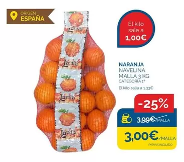 Oferta de Origen - Naranja Navelina por 3€ en Supermercados La Despensa