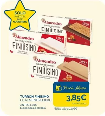 Oferta de El Almendro - Turrón por 3,85€ en Supermercados La Despensa