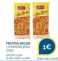 Oferta de La Madrileña - Frutos Secos por 1€ en Supermercados La Despensa