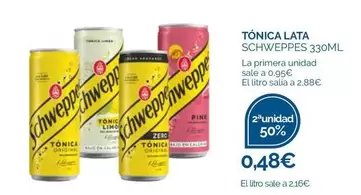 Oferta de Schweppes - Tonica Lata por 0,48€ en Supermercados La Despensa