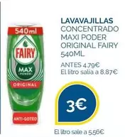 Oferta de Fairy - Lavavajillas Concentrado Maxi Poder Original por 3€ en Supermercados La Despensa