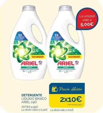 Oferta de Ariel - Detergente Liquido Basico por 5€ en Supermercados La Despensa