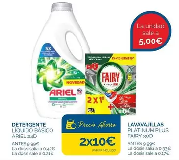 Oferta de Ariel - Detergente Liquido Básico por 5€ en Supermercados La Despensa