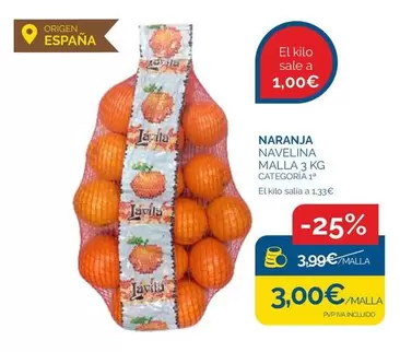 Oferta de Origen - Naranja Navelina por 3€ en Supermercados La Despensa