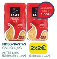 Oferta de Gallo - Fideo/pastas por 1€ en Supermercados La Despensa