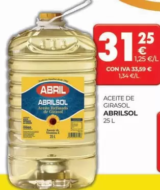 Oferta de Abril - Aceite De Girasol por 31,25€ en CashDiplo