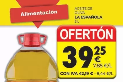 Oferta de La Española - Aceite De Oliva por 39,25€ en CashDiplo