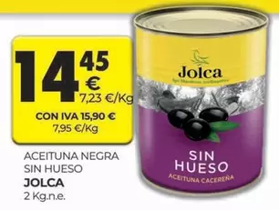 Oferta de Jolca - Aceituna Negra Sin Hueso por 14,45€ en CashDiplo