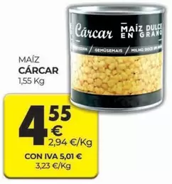 Oferta de Cárcar - Maíz por 4,55€ en CashDiplo