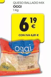 Oferta de Oggi - Queso Rallado Mix por 6,19€ en CashDiplo