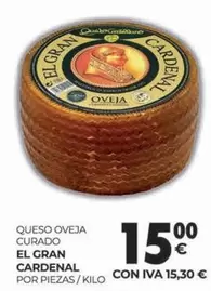 Oferta de El gran cardenal - Queso Oveja Curado por 15€ en CashDiplo