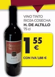 Oferta de Vino Tinto Rioja Cosecha por 1,55€ en CashDiplo