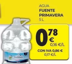 Oferta de Fuente Primavera - Agua Fuente por 0,78€ en CashDiplo