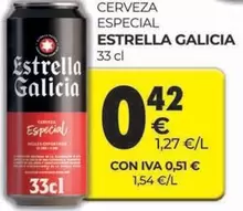 Oferta de Estrella Galicia - Cerveza Especial por 0,42€ en CashDiplo