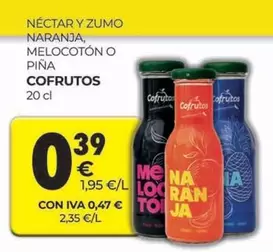 Oferta de Cofrutos - Nectar Y Zumo Naranja, Melocoton O Piña por 0,39€ en CashDiplo