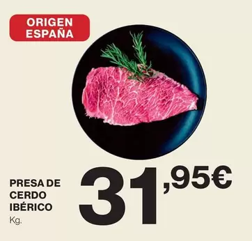 Oferta de Origen - Presa De Cerdo Iberico por 31,95€ en Hipercor