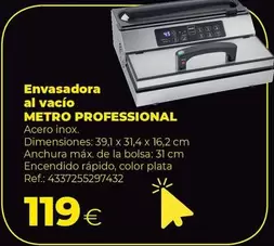 Oferta de Metro Professional - Envasadora Al Vacío por 119€ en Makro