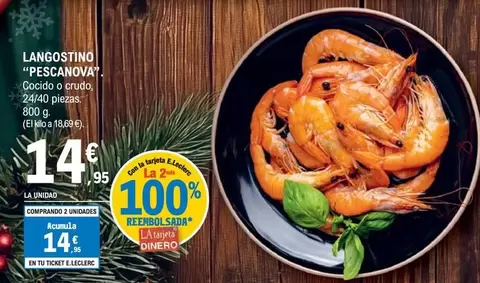 Oferta de Pescanova - Langostino por 14,95€ en E.Leclerc