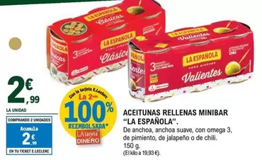 Oferta de La Española - Aceitunas Rellenas Minibar por 2,99€ en E.Leclerc