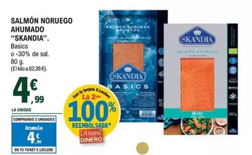 Oferta de Skandia - Salmon Noruego Ahumado por 4,99€ en E.Leclerc