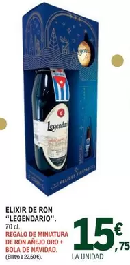 Oferta de Legendario - Elixir De Ron por 15,75€ en E.Leclerc