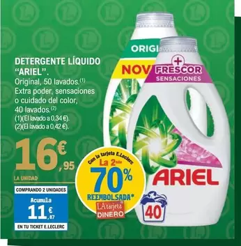 Oferta de Ariel - Detergente Líquido por 16,95€ en E.Leclerc