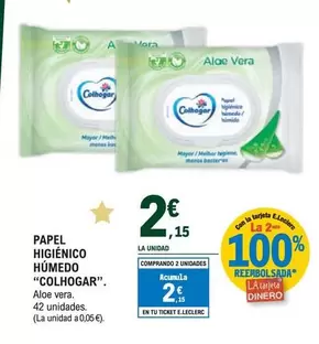 Oferta de Colhogar - Papel Higiénico Humedo por 2,15€ en E.Leclerc