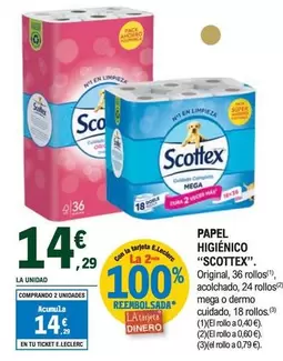 Oferta de Scottex - Papel Higiénico por 14,29€ en E.Leclerc