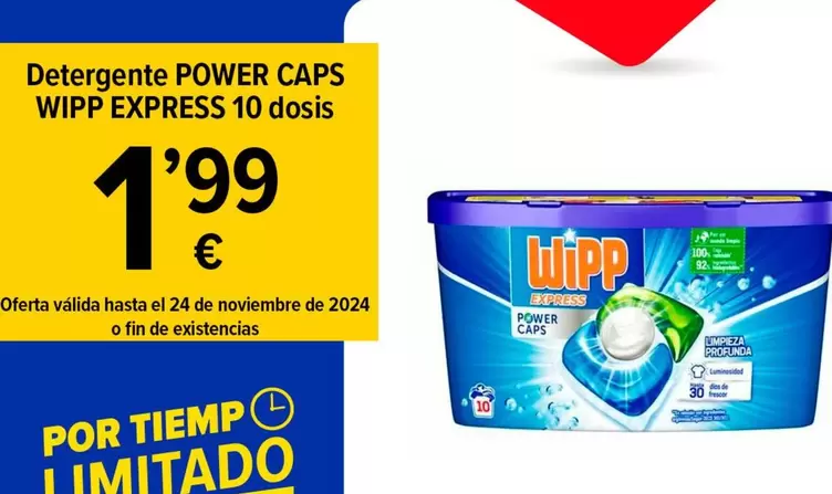 Oferta de Wipp - Detergente Power Caps Express 10 Dosis por 1,99€ en Cash Fresh