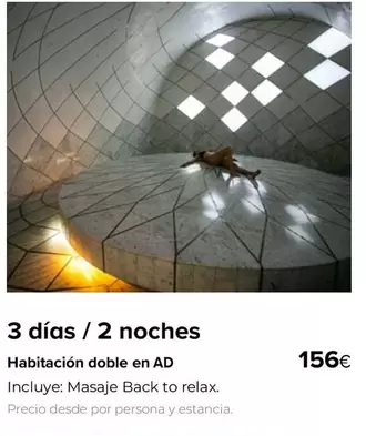 Oferta de Relax - Habitacion Doble En Ad por 156€ en Viajes El Corte Inglés