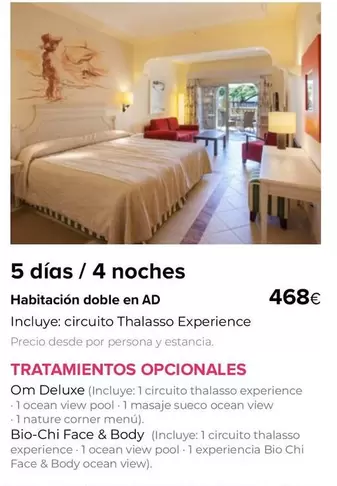 Oferta de Deluxe - Tratamientos Opcionales por 468€ en Viajes El Corte Inglés