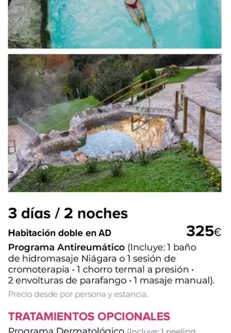 Oferta de Tratamientos Opcionales por 325€ en Viajes El Corte Inglés