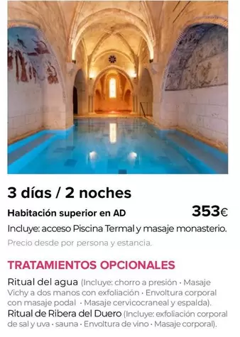 Oferta de Ritual - Tratamientos Opcionales por 353€ en Viajes El Corte Inglés