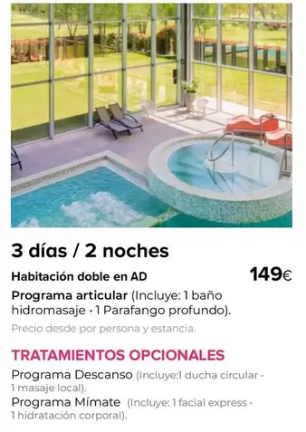 Oferta de Express - Tratamientos Opcionales por 149€ en Viajes El Corte Inglés