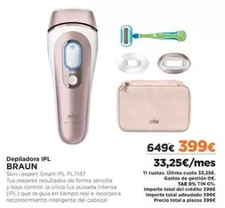 Oferta de Braun - Depiladora Ipl por 399€ en El Corte Inglés