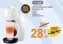 Oferta de DeLonghi - Cafetera EDG110WB Piccolo Xs por 28,84€ en E.Leclerc