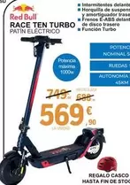 Oferta de Red Bull - Race Ten Turbo Patín Eléctrico por 569,9€ en E.Leclerc