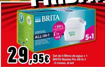 Oferta de Brita - Set De 5 Filtros De Agua +1 Maxtra Pro All-In-1 por 29,95€ en E.Leclerc