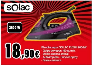 Oferta de Solac - Plancha Vapor PV2114 2600W por 18,9€ en E.Leclerc