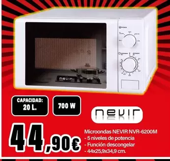 Oferta de Nevir - Microondas NVR-6200M por 44,9€ en E.Leclerc