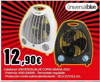 Oferta de Universalblue - Calefactor Copacabana 2020 por 12,9€ en E.Leclerc